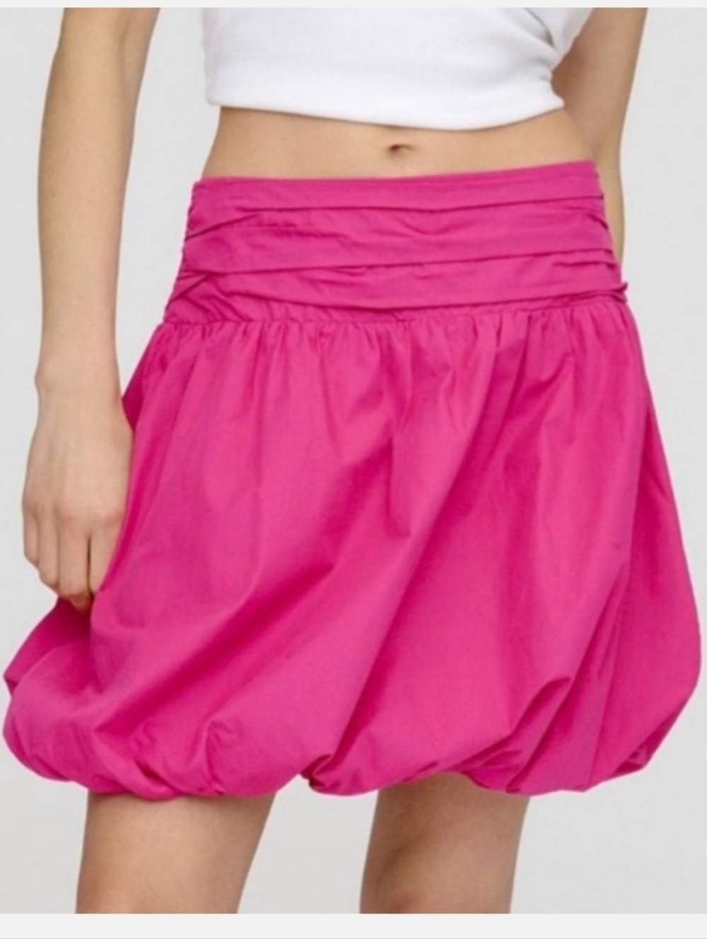 Anthropologie Maeve Bubble Preppy Mini Skirt in Hot Pink